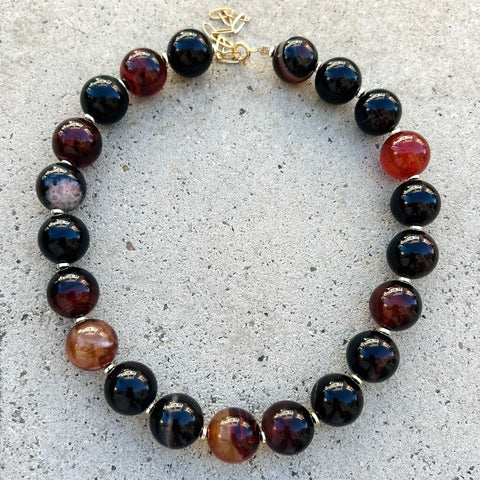 Assorted Brown/Rust Agate Biggie Necklace