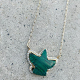 Eagle Malachite & Pave Necklace