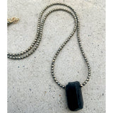Long Black Tourmaline Kryptonite Necklace