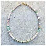 Katalena Beige Opals & Emerald Beaded Necklace