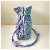 2 Tones Grey/Blue Bandana Trapeze Bag