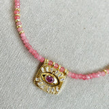 Dangling Square Light Pink Necklace