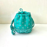 Aqua Bandana Mini Bucket Bag