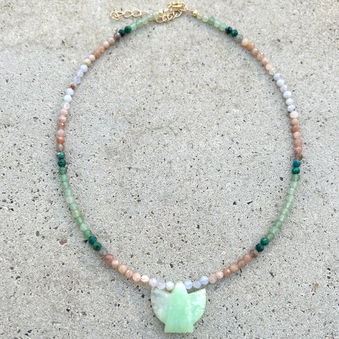 Chrysoprase Mini Thunderbird Necklace