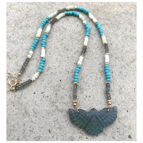 Labradorite Phoenix Assorted Gems Necklace