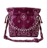 Burgundy Bandana Trapeze Bag
