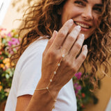 Brazalete de 5 biseles con circonitas cúbicas 