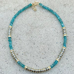Greta Apatite & Pyrite Beaded Necklace