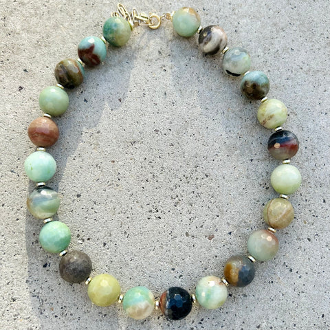 Round Faceted Amazonite Necklace