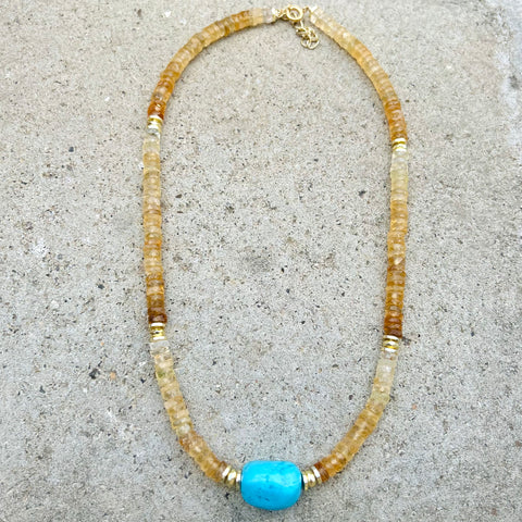 Sinay Citrine Beaded Necklace