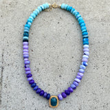 Emma Blue Chalcedony & Opals Necklace