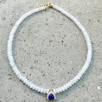 White Jade & Lapis Liv Necklace