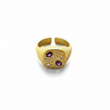 Constellation Amethyst Square Adjustable Ring