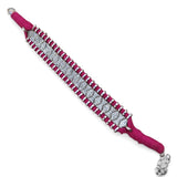 Eloise Raspberry Woven Bracelet