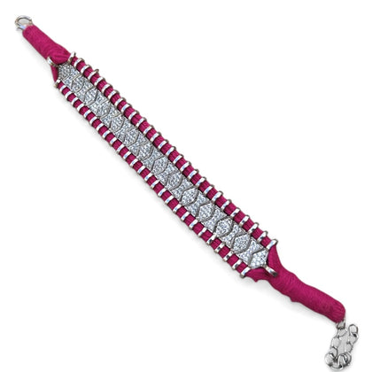 Eloise Raspberry Woven Bracelet