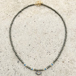 Pyrite Grey Diamonds Eye Necklace