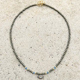 Pyrite Grey Diamonds Eye Necklace