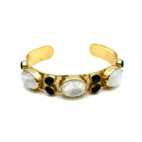 Oval Moonstone Mosaic Cuff