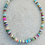 Short Striped Beaded Necklace