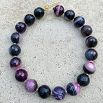 Faceted Big Mrs Atias Purple Agate Necklace