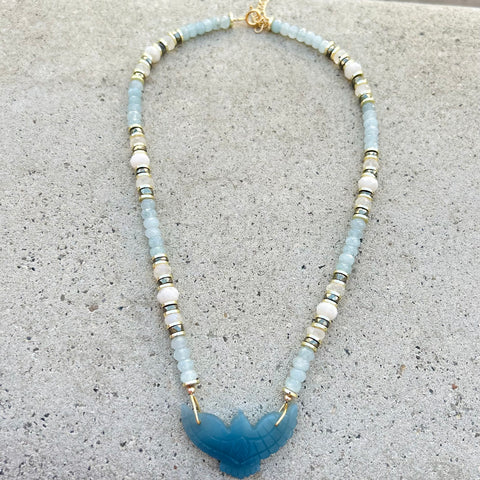 Light Blue Chalcedony Original Phoenix Necklace
