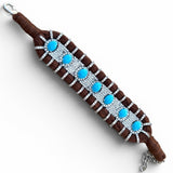 Meenakshi Turquoise Brown Woven Bracelet