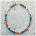 Maya Carnelian African Turquoise Beaded Necklace