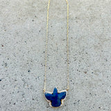 Lapis eagle pave necklace