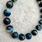 Faceted Big Mrs Atias Blue Agate Necklace