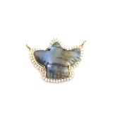 Labradorite eagle pave necklace