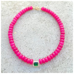 Taylor Bright Pink Chalcedony Necklace