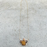 Eagle Tiger Eye & Pave Necklace