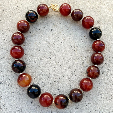 Assorted Brown/Rust Agate Jumbo Biggie Necklace