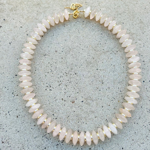 Rose Quartz Small Biggie Necklace