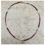 Oval Bindi Moonstone Drop Plum Mix3 Necklace