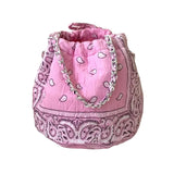 Baby Pink Bandana Bucket Bag