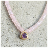 Rose Quartz & Amethyst Liv Necklace