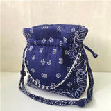 Navy Blue Bandana Trapeze Bag
