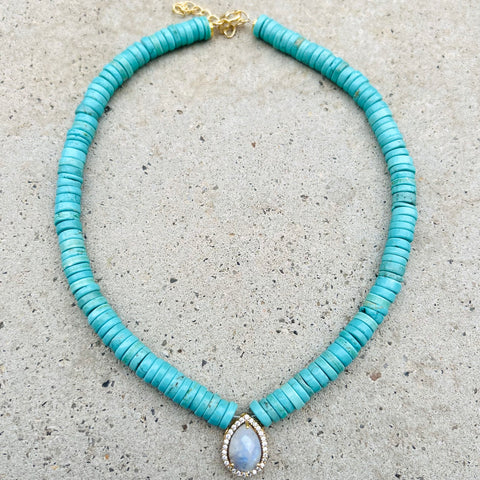 Turquoise & Moonstone Alexis Necklace