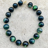 Faceted Big Mrs Atias Green Agate Necklace