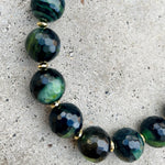 Faceted Big Mrs Atias Green Agate Necklace