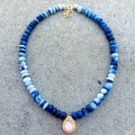 Copacabana Moonstone & Blue Opals Alexis Necklace