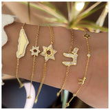 Nessa Small Pave Full Israel Map Bracelet