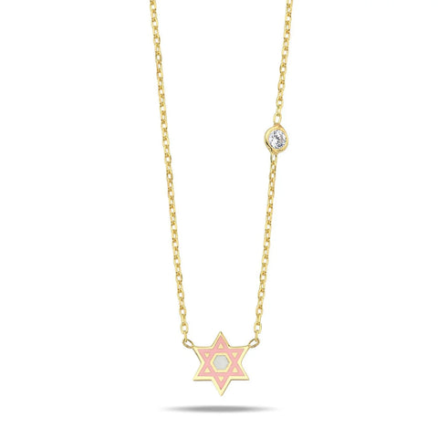 Enamel Magen David Necklace