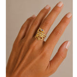 Ophira Snake Amethyst Adjustable Ring