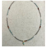 Mini Bindi Amazonite Drop Aqua Mix6 Necklace