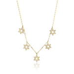 5 Small Pave Dangling Magen David Necklace