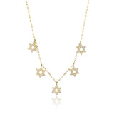 5 Small Pave Dangling Magen David Necklace