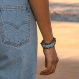 Meenakshi Turquoise Brown Woven Bracelet