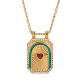 Enamel Scapular on Chain Necklace